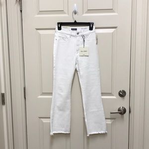 DL1961 instasculpt luxe high-rise cropped boot cut white jeans